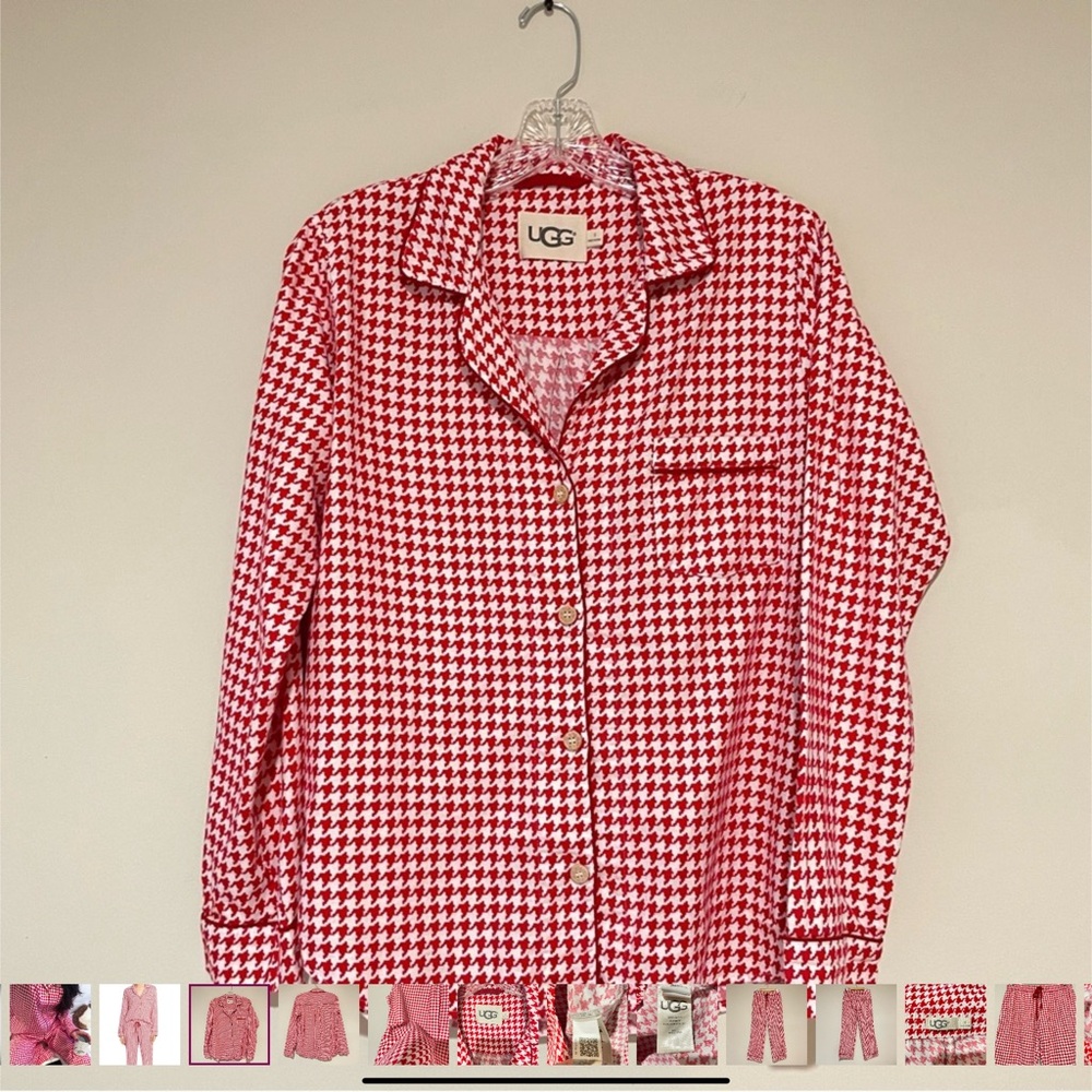 UGG Red Houndstooth Button-Up Shirt